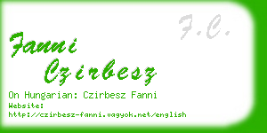 fanni czirbesz business card